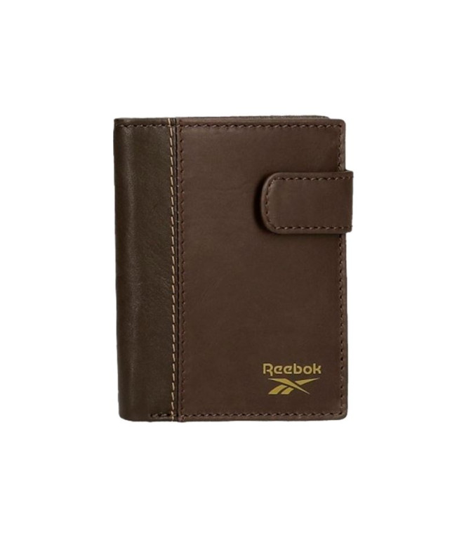 Portefeuille Reebok Séparateur vertical marron avec fermeture par clic