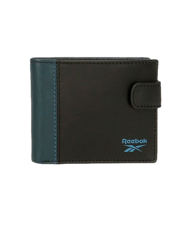 Portefeuille Reebok Division horizontale noire avec fermeture par clic