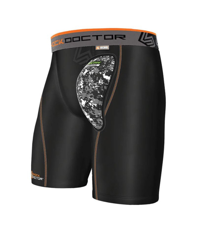 Calça Coquilha Homem Almofadas de compressão Shock Doctor AirCore com Dura Black