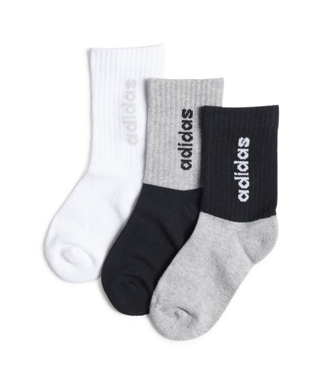 Calcetines adidas Lin Crw 3P Infantil Negro