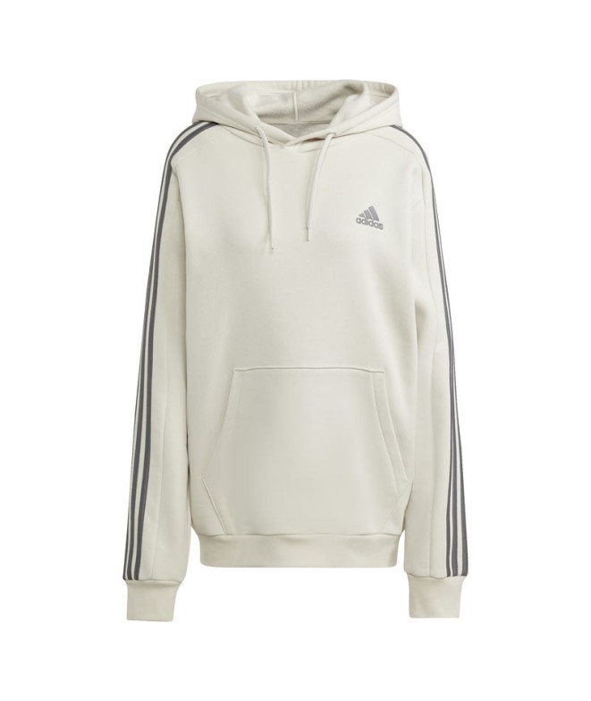 Moletom adidas Homem Casaco com capuz de 3 riscas Essentials Fleece Bege