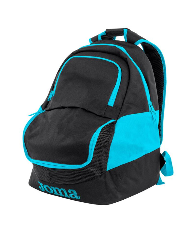 Mochila Diamante II Preto-Turquesa Fluor