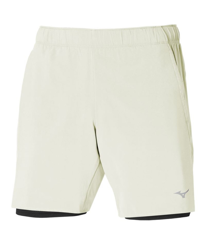 Calça Fitness Mizuno Homem Short from Core 7.5 2In1 Broken White