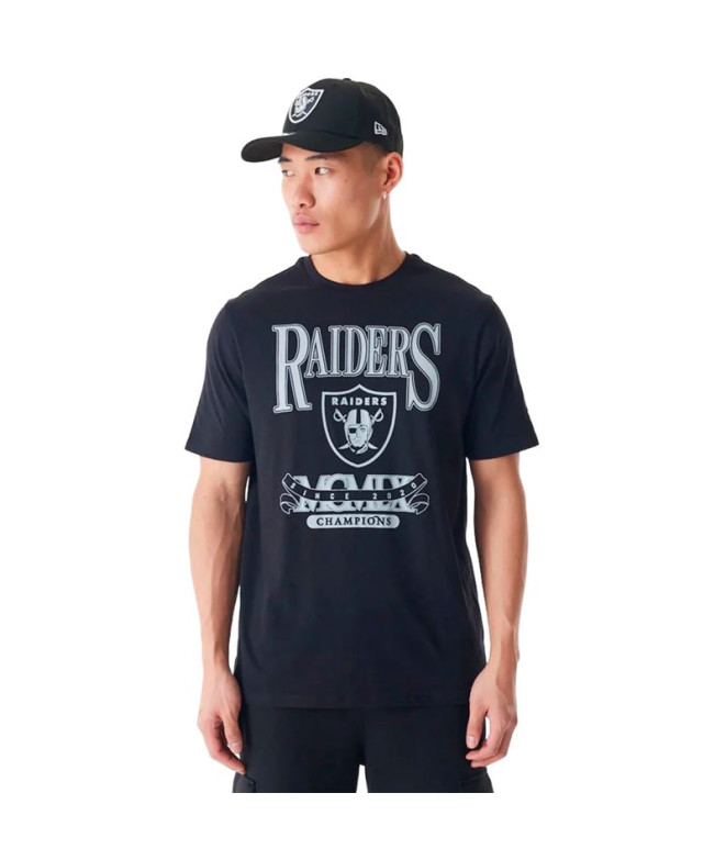 Camiseta New Era NFL Champs Graphic Table Las Vegas Raiders Blk Homem