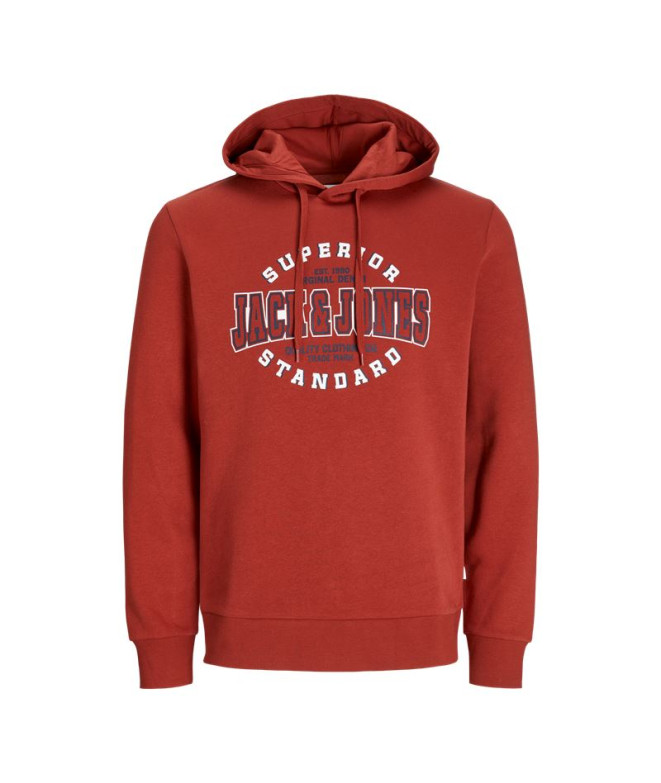 Moletom Homem Jack & Jones Jjelogo 2 Col Vermelho Ocre