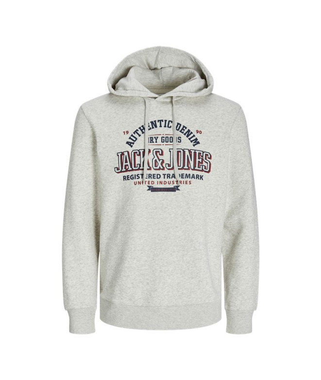 Sweat Homme Jack & Jones Jjelogo 2 Col Blanc Mélange