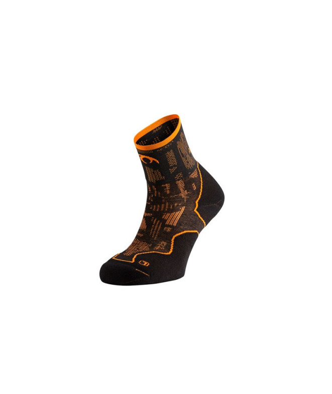 Meias Trail Lurbel da Desafio Blur Four Preto/Laranja