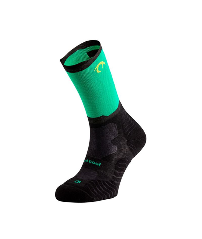Calcetines de Trail Lurbel Rise Five Negro/Verde Golf