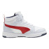 Futebol Infantil Bota Puma Ebound V6 Mid Silver Mist Cl Cinzento/Vermelho/Branco