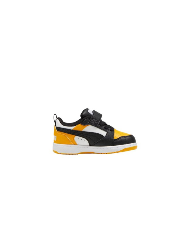 Chaussures Enfant Puma Puma Rebound V6 Lo Ac+ Blanc/Noir/Jaune