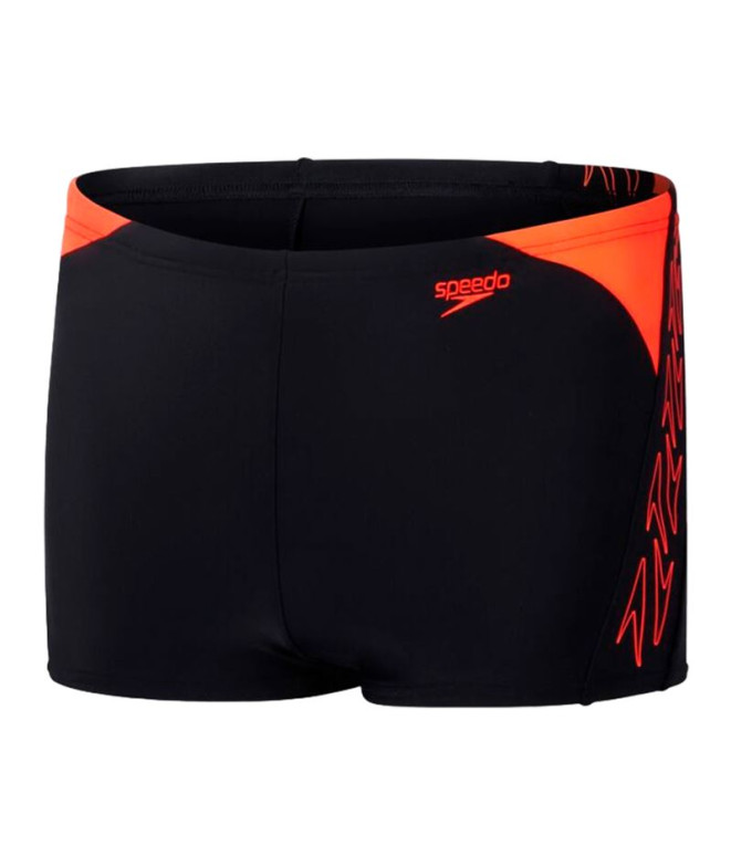 Bañador de Natación Speedo Niño Hyperboom Splice Aquashort Negro/ Rojo