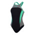 Fato de banho Natação Speedo Mulher de Gola alta Splice Cross Back Preto/Verde