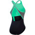 Fato de banho Natação Speedo Mulher de Gola alta Splice Cross Back Preto/Verde