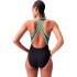 Fato de banho Natação Speedo Mulher de Gola alta Splice Cross Back Preto/Verde