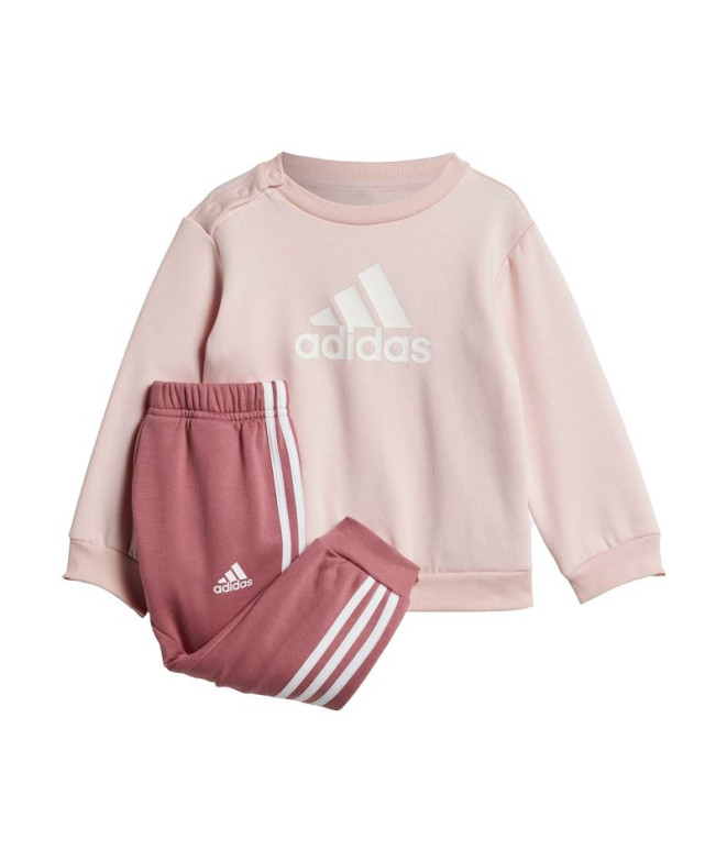 Conjunto Infantil Adidas Badge Of Sport Logo Jogger Rosa