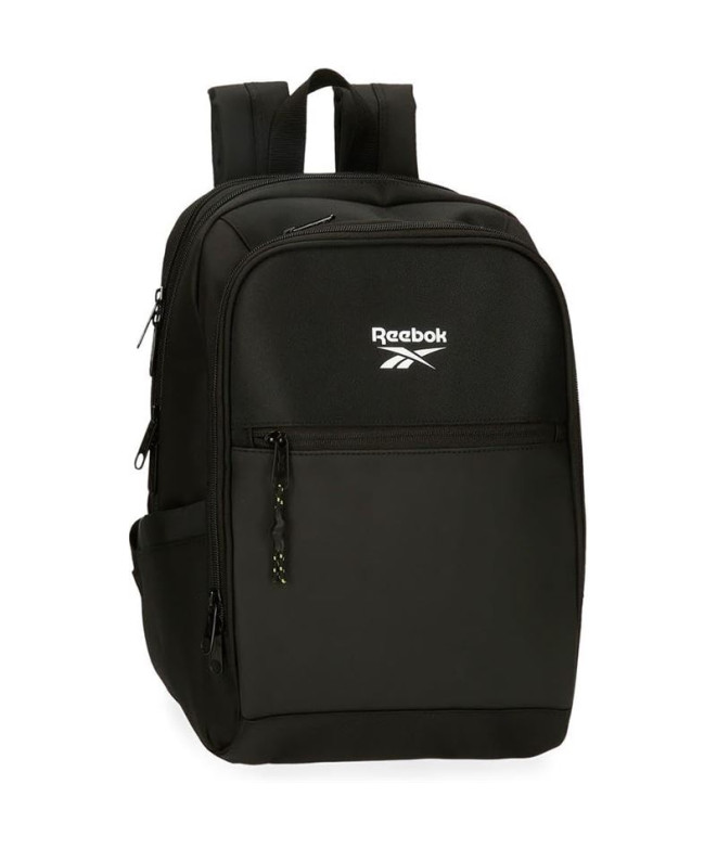 Mochila Reebok Suporte para computador Hamilton com dois compartimentos 37 cm Preto Preto