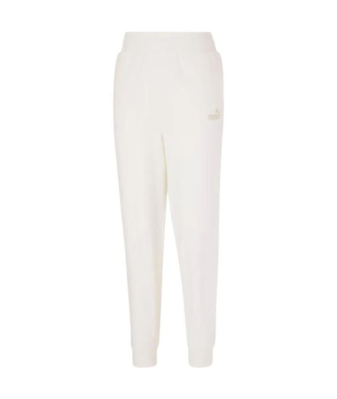 Pantalón Puma Ess+ Embroidery High Mujer Crema