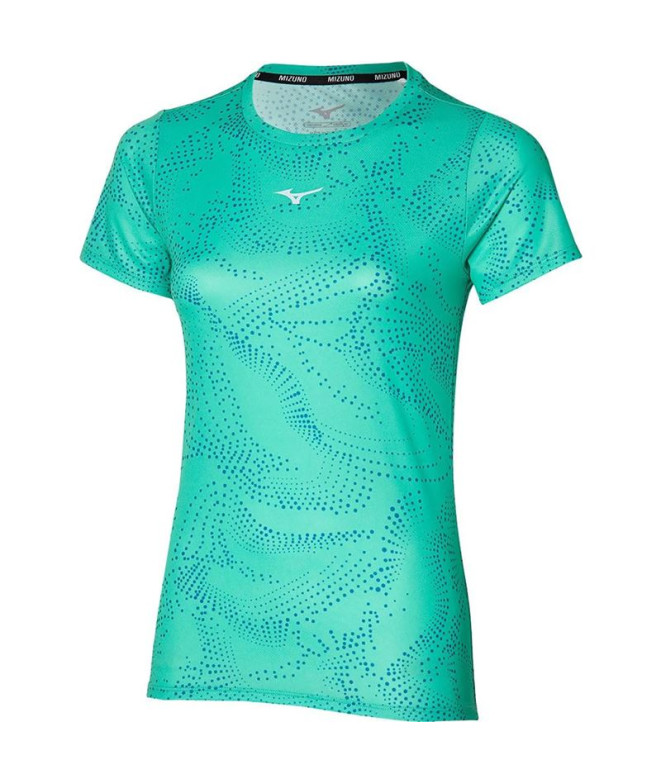 T-shirt Fitness Mizuno Femme by Impulse Core Graphic Tee Green Jade