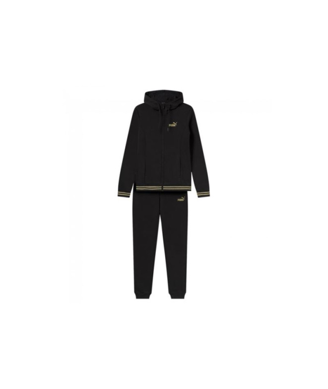 Chándal Casual Puma Essentials+ Glitter Fz Hooded Suit Mujer Negro