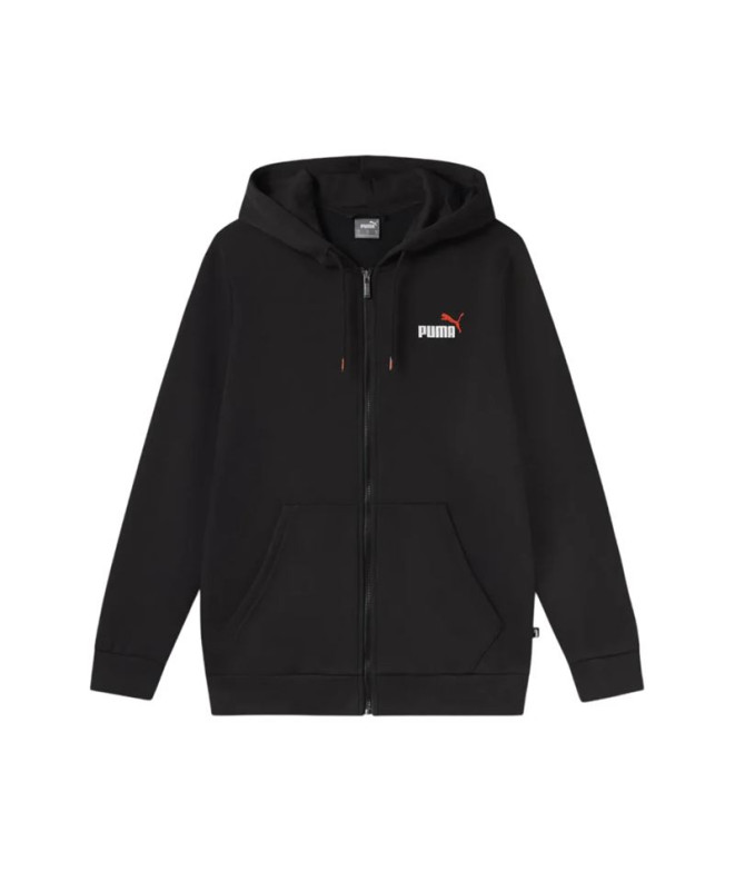 Moletom Casual Homem Puma Essentials+ 2 Col Small Logo Fz Hoodie Fl Black