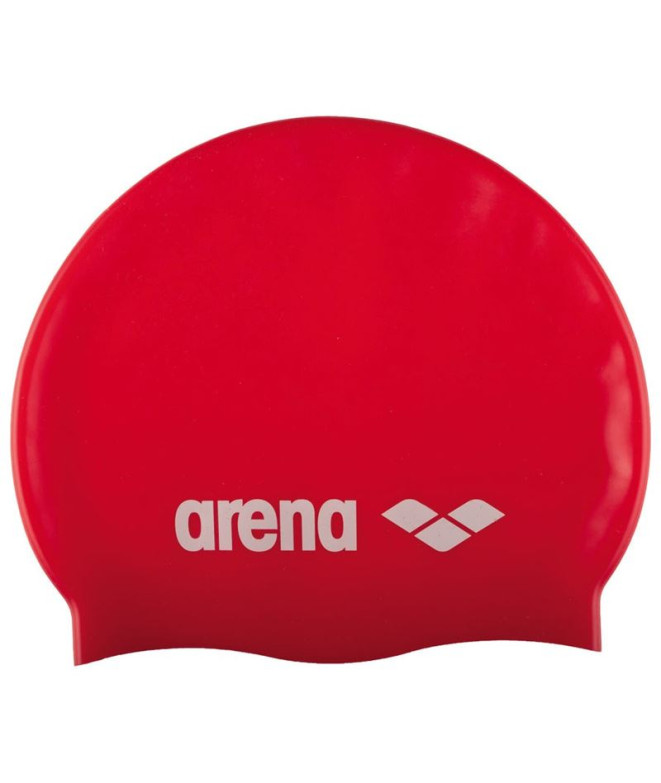 Boné Natação Arena De Silicone Clássico Vermelho/Branco