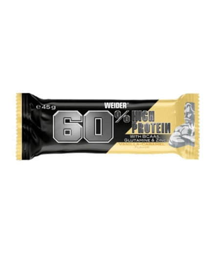 Barrinha Weider 60% Protein Bar Baunilha - Caramelo