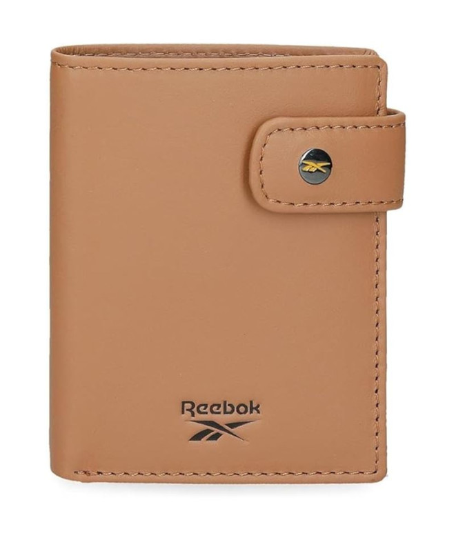 Carteira Reebok Interruptor vertical em pele com fecho de clique Taupe