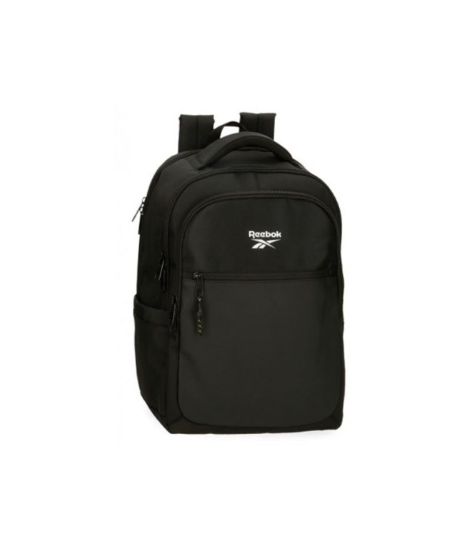 Mochila Reebok Suporte para computador Hamilton com dois compartimentos 44 cm Preto Preto