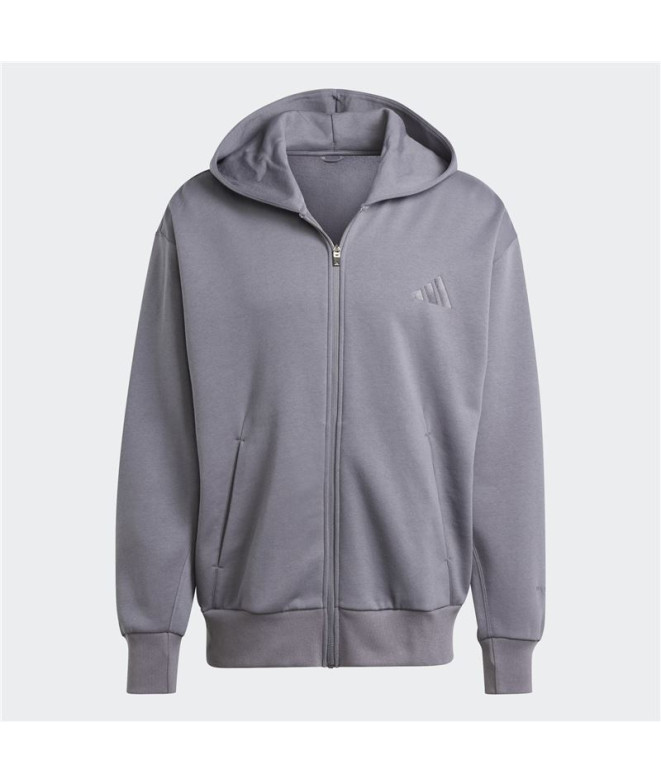 Casaco adidas Homem All Szn Fleece Full Zip Cinzento