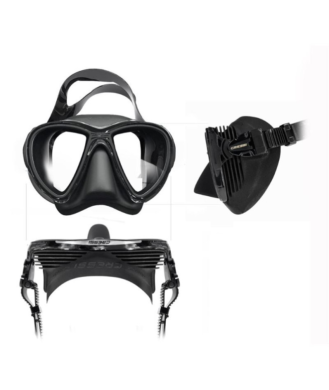 Kit de Máscara Cressi Quantum+Itaca Ultra Gris/Negro