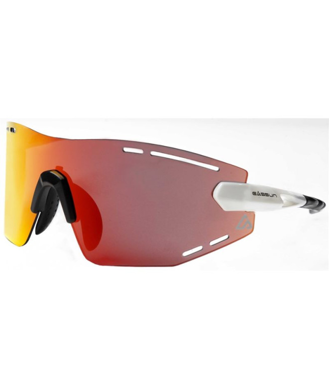 Gafas de sol de running Easun Armour Shiny white frame/red revo