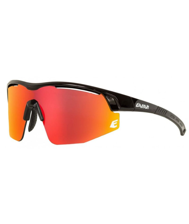 Lunettes de soleil running de Easun Sprint Cadre noir brillant/révo rouge