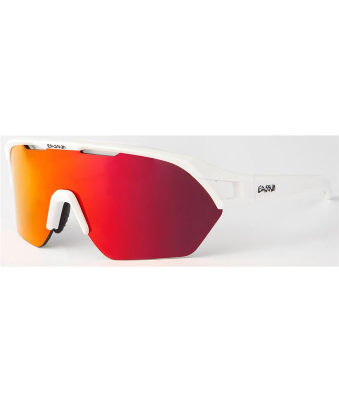 Óculos de sol running de Easun Glen Quadro branco mate/revo vermelho integral