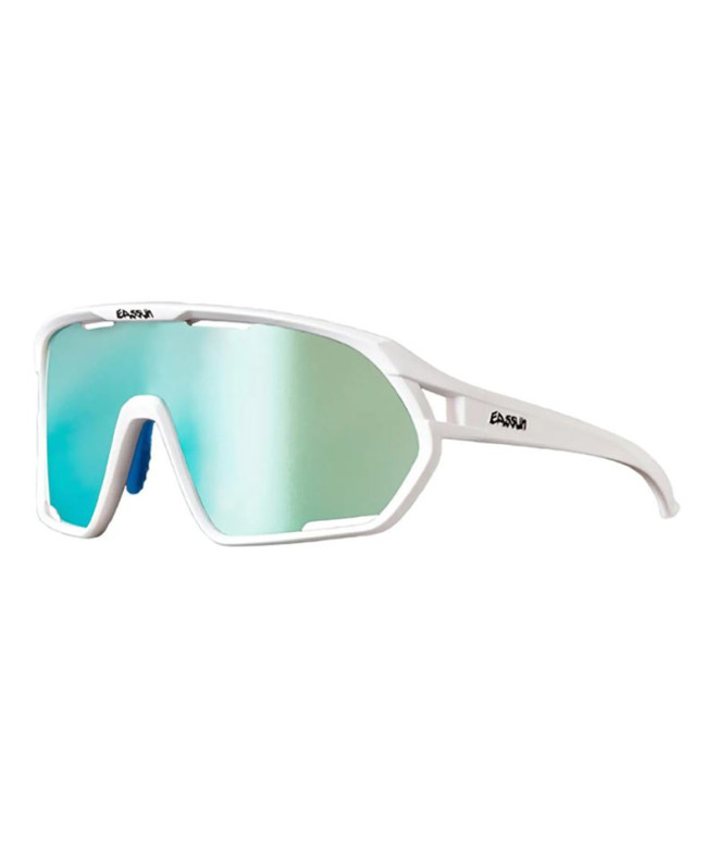 Lunettes de soleil running de Easun Paradiso Matt blanc/bleu revo