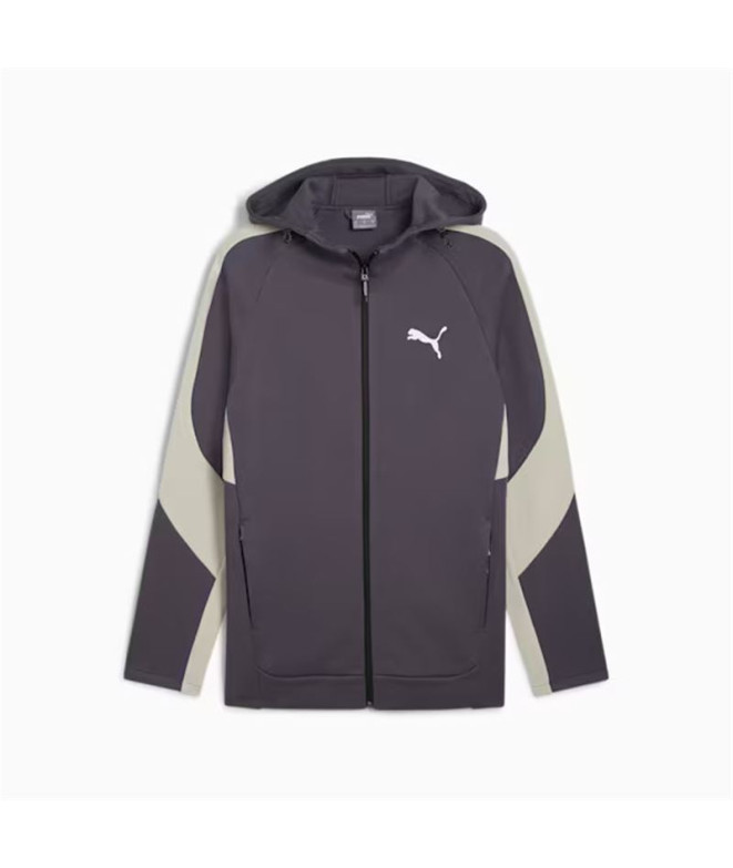 Chaqueta de Casual Puma Evostripe Full-Zip Hoodie Dk Hombre Gris Galactico