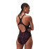 Fato de banho Natação Speedo Mulher de Hyperboom Allover Medalist Preto/Púrpura/Vermelho