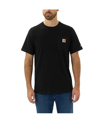 Camiseta Carhartt Force Flex Pocket Homem Preto Camiseta Carhartt Force Flex Pocket Homem Preto