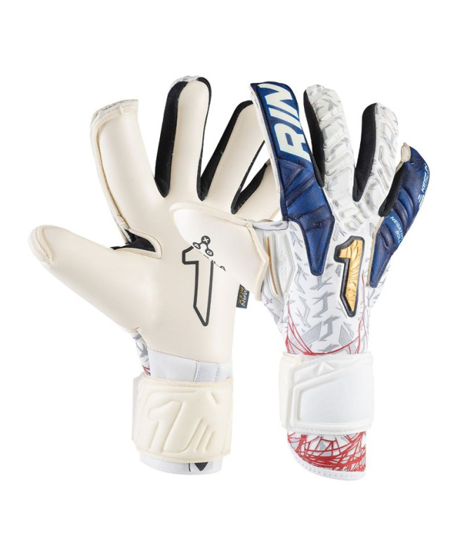 Guantes de portero Rinat Egotiko Vengador Pro (White / Navy Blue)