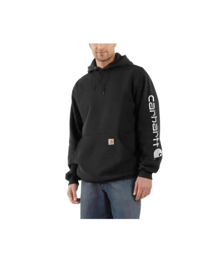 Sweat Carhartt Sleeve Logo Hooded  Homme Noir