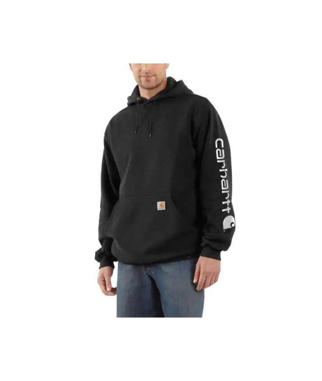 Sweat Homme Carhartt Sleeve Logo Hooded Noir