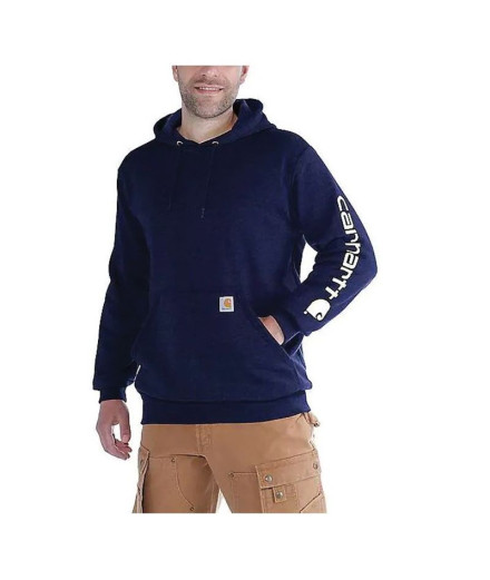 Moletom Carhartt Sleeve Logo Hooded Homem Novo Azul