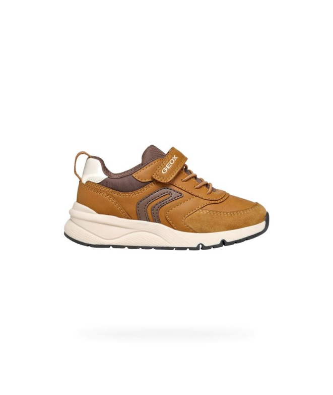 Chaussures Geox Rooner B. - Enfant Gbk Cer.+Nylon Yellow/Coffee