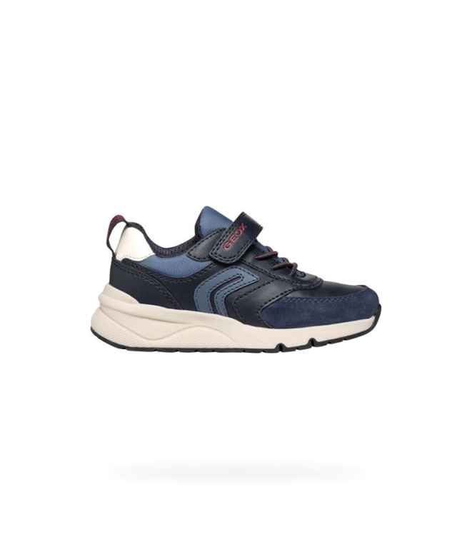Zapatillas Geox Rooner B. - Gbk+Nylon Infantil Azul Marino/Rojo