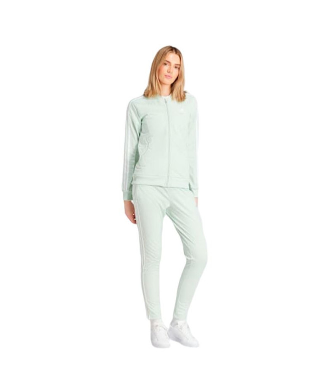 adidas Femme Tracksuit Essentials 3-Stripes Vert