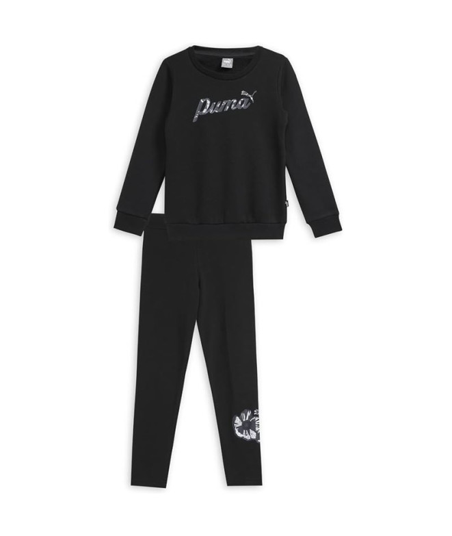 Fato de treino Legging Set Menina Puma Class Act Crew & Fl G Preto