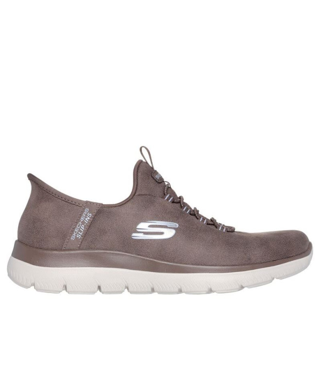 Sapatilhas Skechers Slip-Ins Summits Castanho Mulher