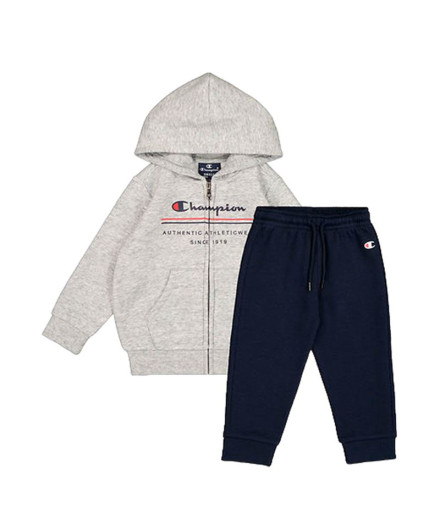 Conjunto Champion Hooded Full Zip Suit Bebés Gris Conjunto Champion Hooded Full Zip Suit Bebés Gris