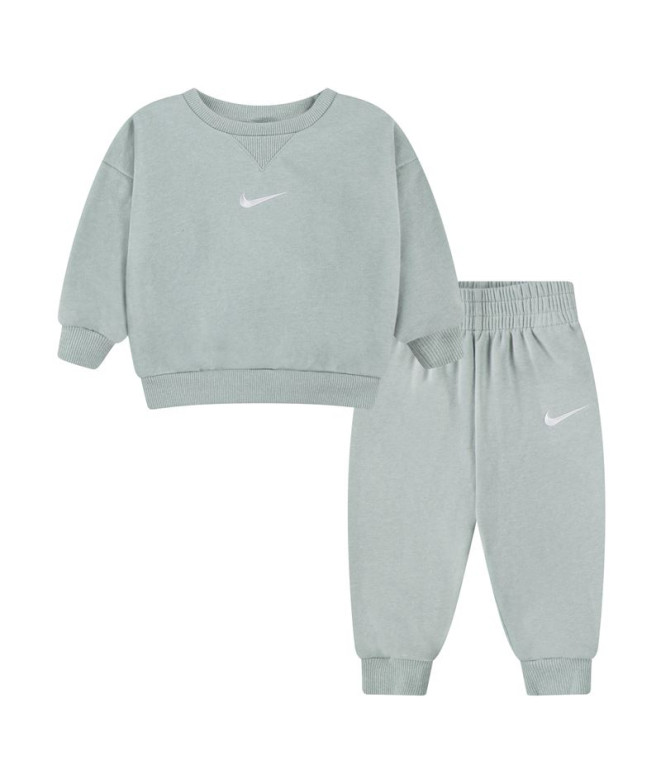 Conjunto Nike Essential Fleece Crew Set Infantil Verde