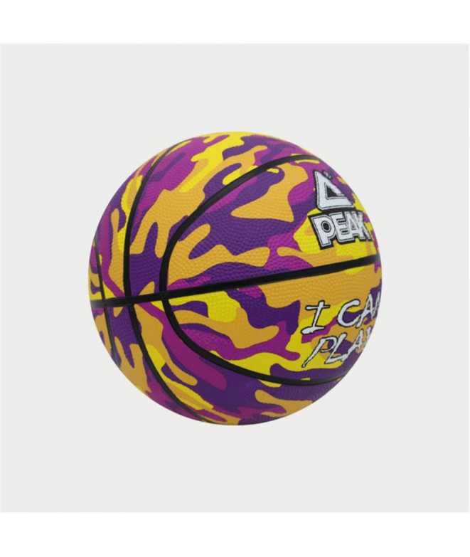 Bola De Basquetebol Peak Bola Camo Amarelo/Púrpura
