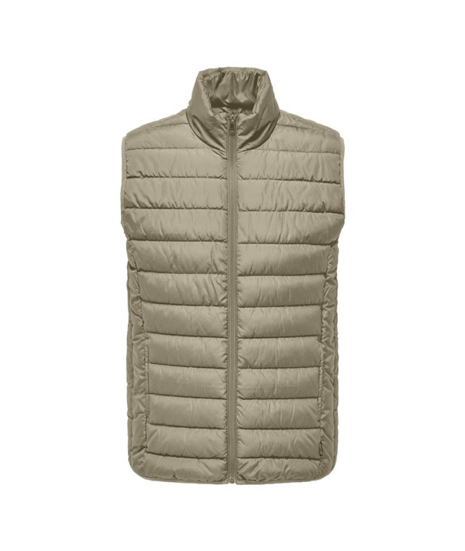 Colete Homem Colete Only & Sons Onsbrody Quilt Otw Vd Desert Taupe